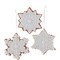 4" Gingerbread White Iced Snowflake Ornaments - Set of 3 Assorted Elegant Christmas Decorations